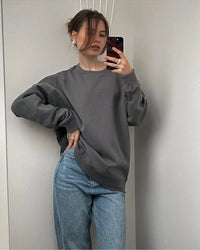 Loose-Fit Pure Cotton Pullover Sweatshirt