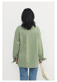 Oversized Long-sleeved Cotton Shirt
