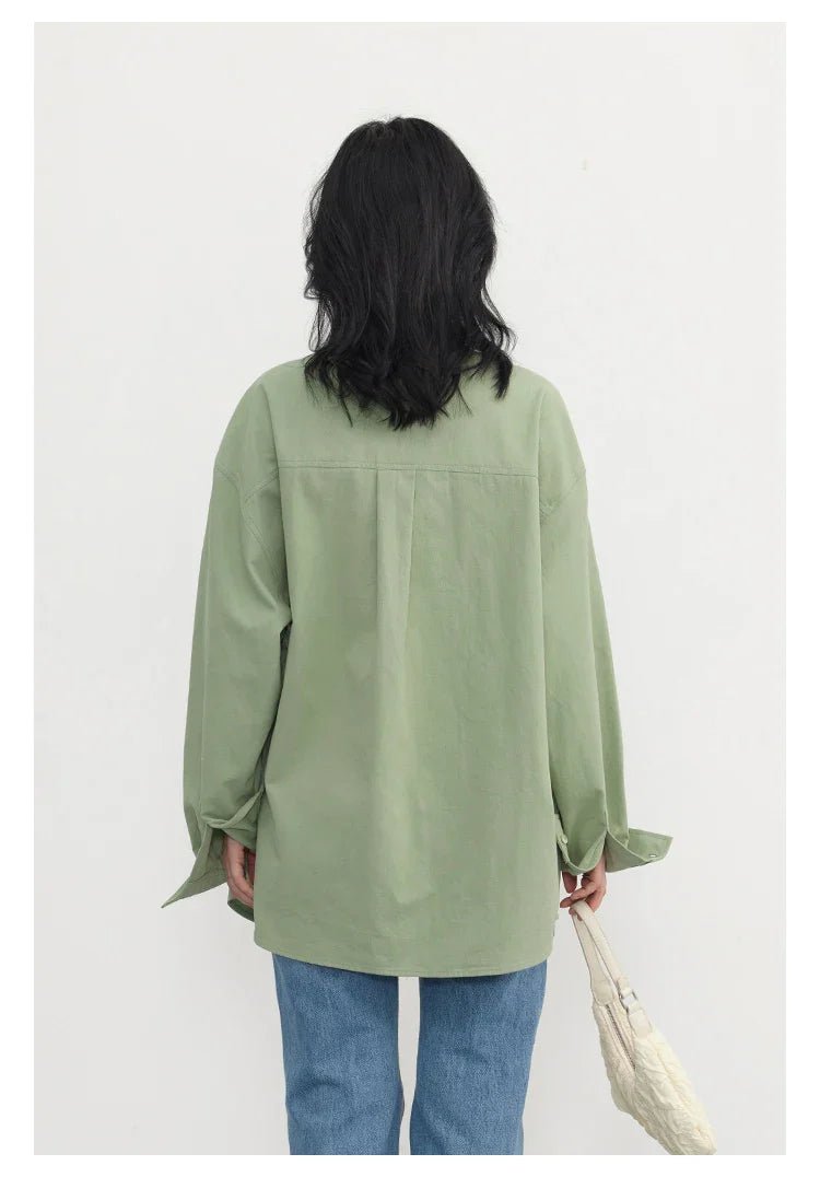 Oversized Long-sleeved Cotton Shirt