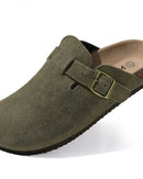 Suede Platform Cork Insole Slippers