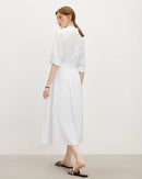 New Belted A-Line Loose Shirt Dress