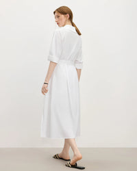 New Belted A-Line Loose Shirt Dress