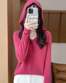 Merino Wool Hooded Pullover Sweater