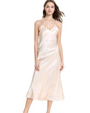 Satin V-Neck Long Slip Nightgown