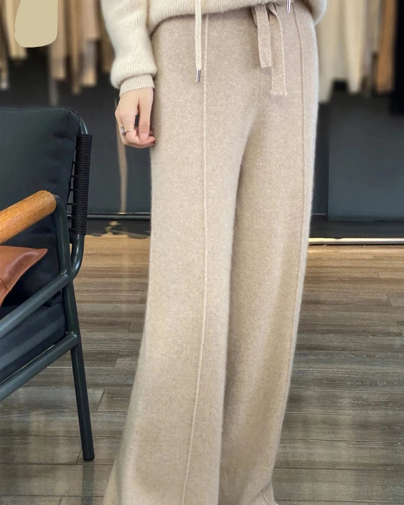 Merino Wool Wide Leg Knit Pants
