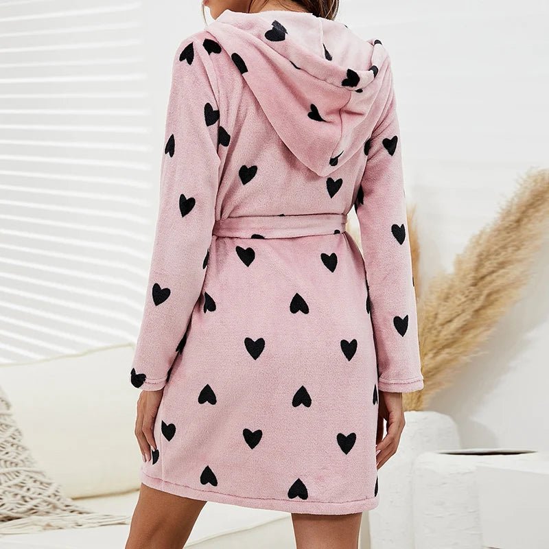 Flannel Hooded Pajamas Robe