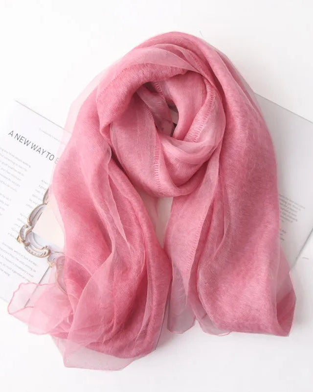 Lightweight Silk Wool Knit Shawl