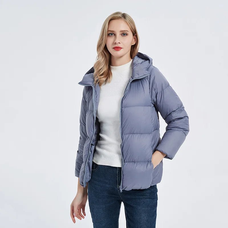 Hooded White Duck Down Jacket