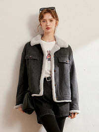 Thickened Fleece-Lined Denim Jacket