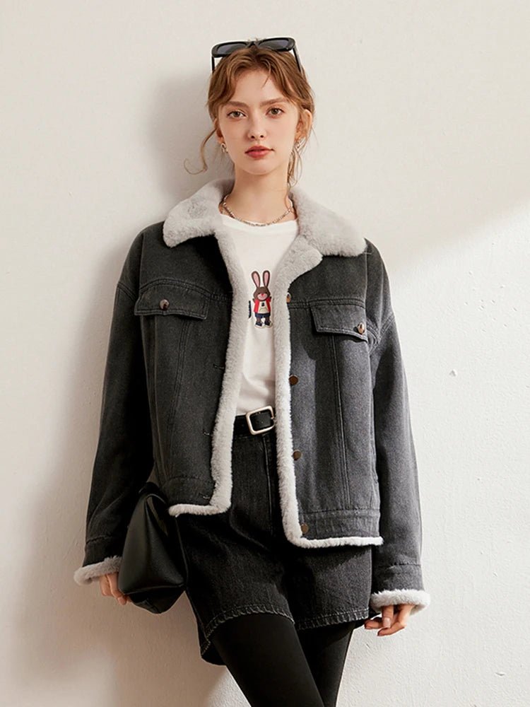 Thickened Fleece-Lined Denim Jacket
