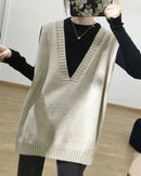 Relaxed V-Neck Knit Sweater Vest