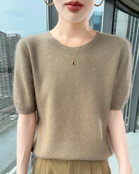 Mink Cashmere Short Sleeve Sweater