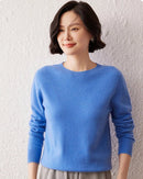 Cashmere Knitted Long-Sleeved Crew Neck Sweater