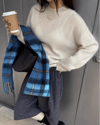 Thick Cashmere Loose-Fitting Crew Neck Sweater