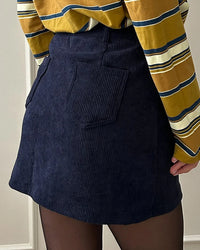 Corduroy Slim-Fit Mini Skirt