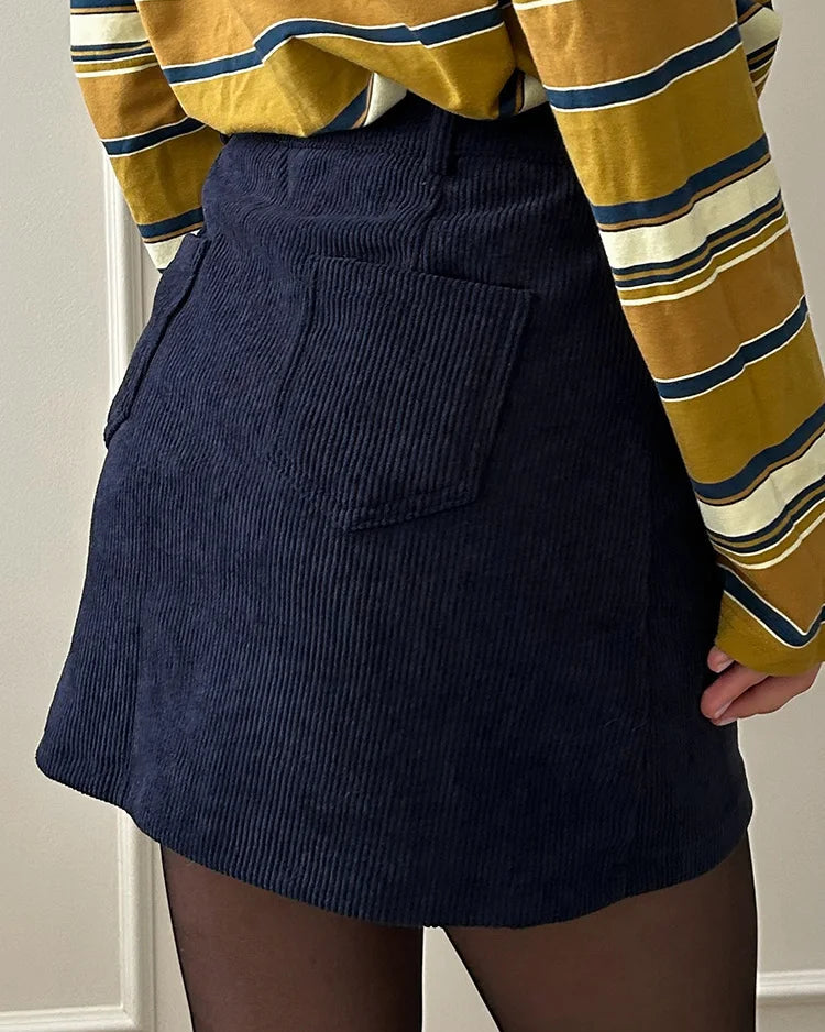 Corduroy Slim-Fit Mini Skirt