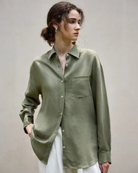 Elegant Lapel Single-Breasted Ol Shirt