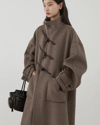 Horn Button Wool Blend Coat