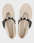 Soft Flat Shoes With Rivet Buckles