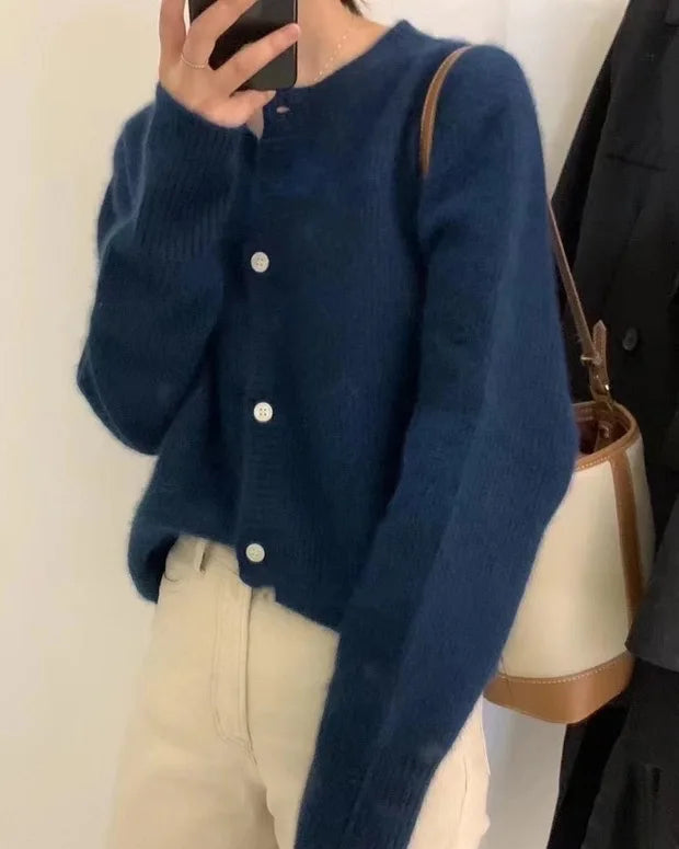 Round Neck Short Cardigan