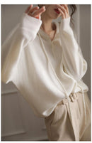 Drawing Pure Wool Knitted Hoodie