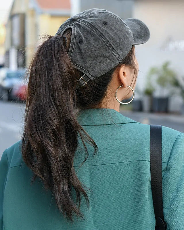 Washed Ponytail Baseball Cap