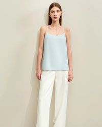 Chiffon Halter-Neck Straight-Cut Tank Top