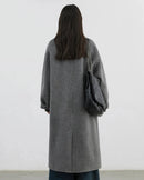 Double-Breasted Wool Blend Long Coat