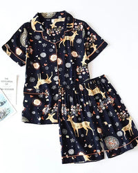 Floral Print Short-Sleeve Pajama Set