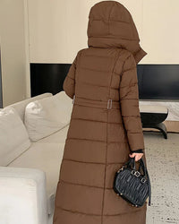 Long Hooded Quilted Puffer Coat