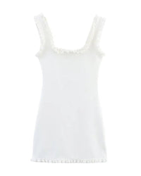 Square Collar Sleeveless Backless A-Line Mini Dress