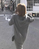 Wool Hooded Straight Sweater Dress