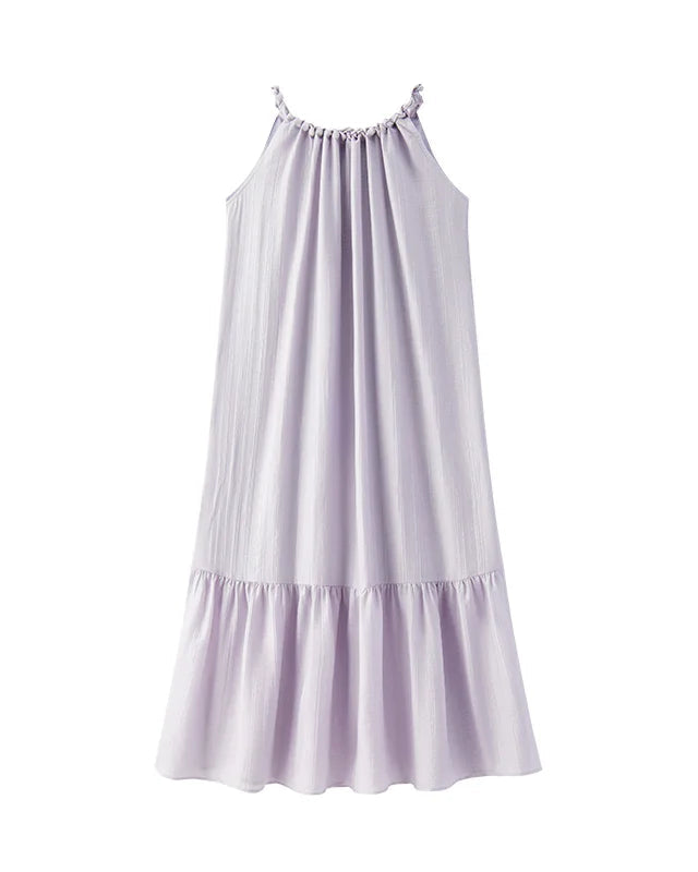 Draped A-Line Sleeveless Maxi Dress