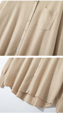 Cashmere Knitted Turn-down Collar Shirt