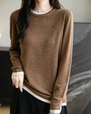 Layered-Look Wool-Blend Knit Top