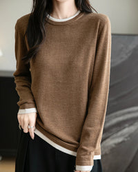 Layered-Look Wool-Blend Knit Top