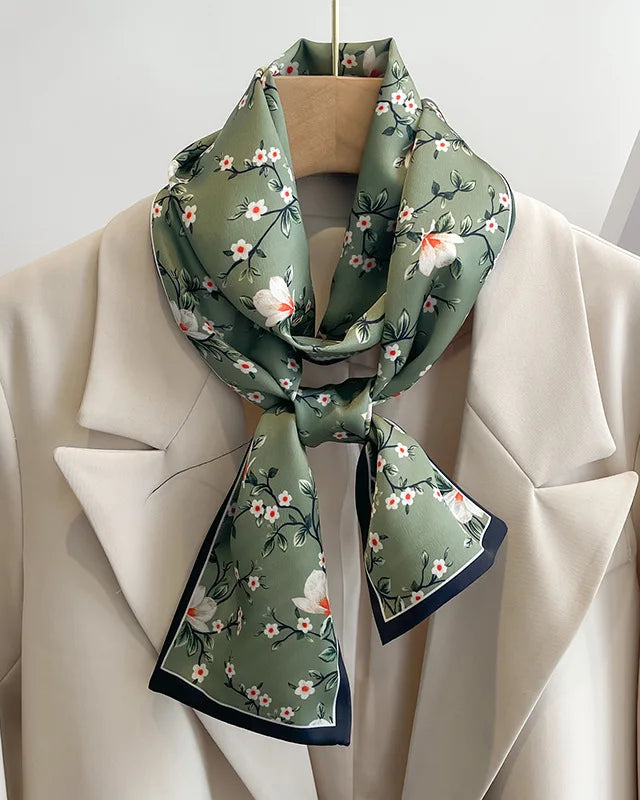 Women's Printed Silk Scarf & Shawl