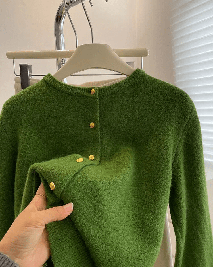 Casual Long-Sleeved Round-Neck Cardigan Sweater