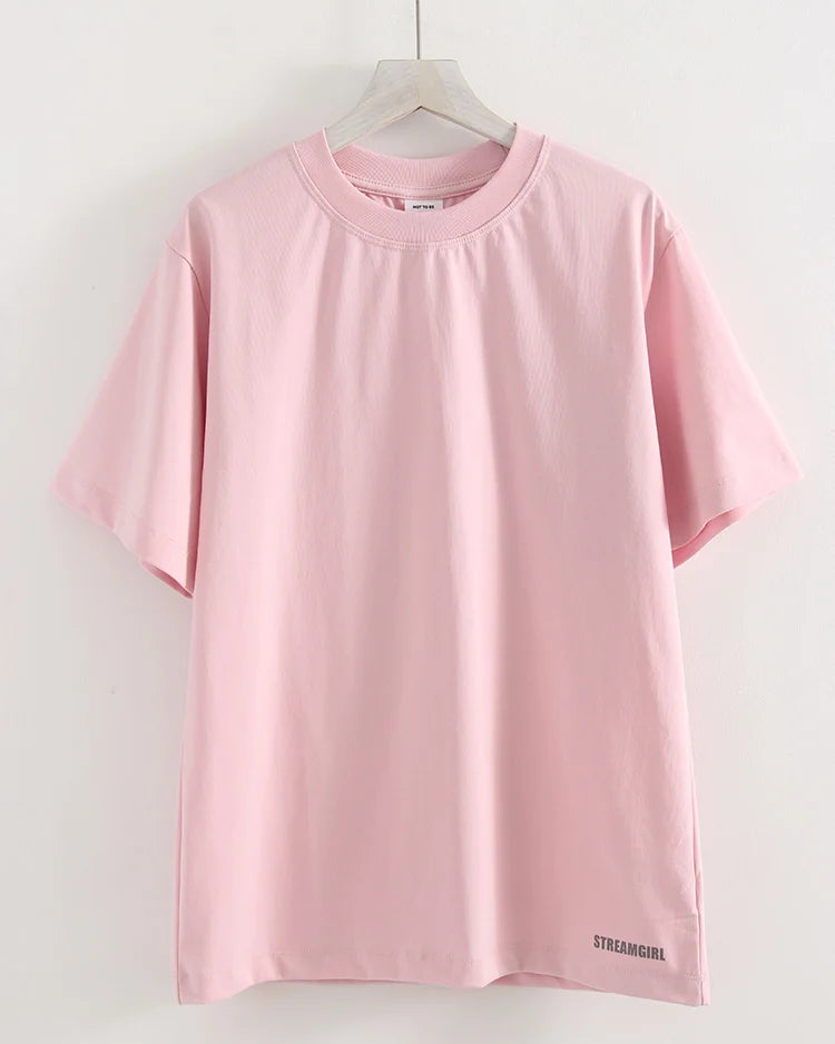 Loose Cotton Knit O-Neck Tee