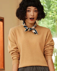 Cashmere Mock Neck Knitted Sweater
