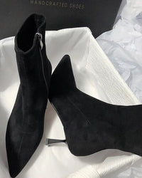 Stylish Pointed-Toe Side Zipper Sock Boots