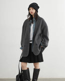 Wool-Blend Double-Breasted Midi Overcoat