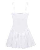 Stylish Pleated Patchwork Backless Mini Dress