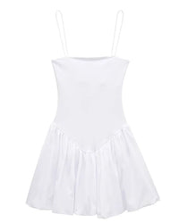 Stylish Pleated Patchwork Backless Mini Dress