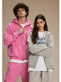 Retro Zipped Loose Hoodie