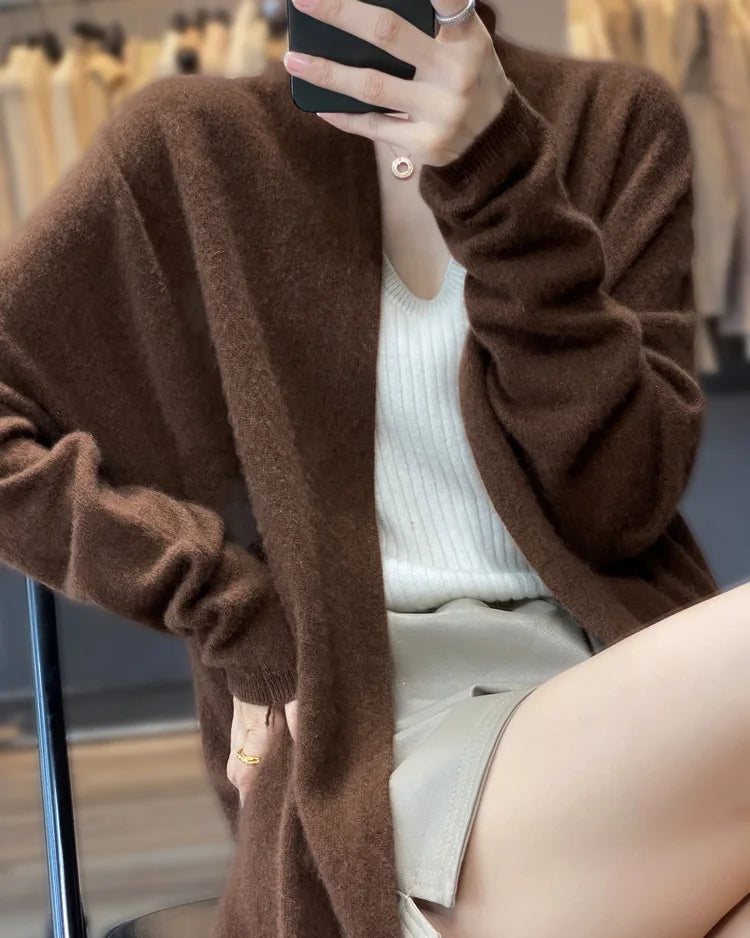 Wool Long Loose Cardigan Sweater