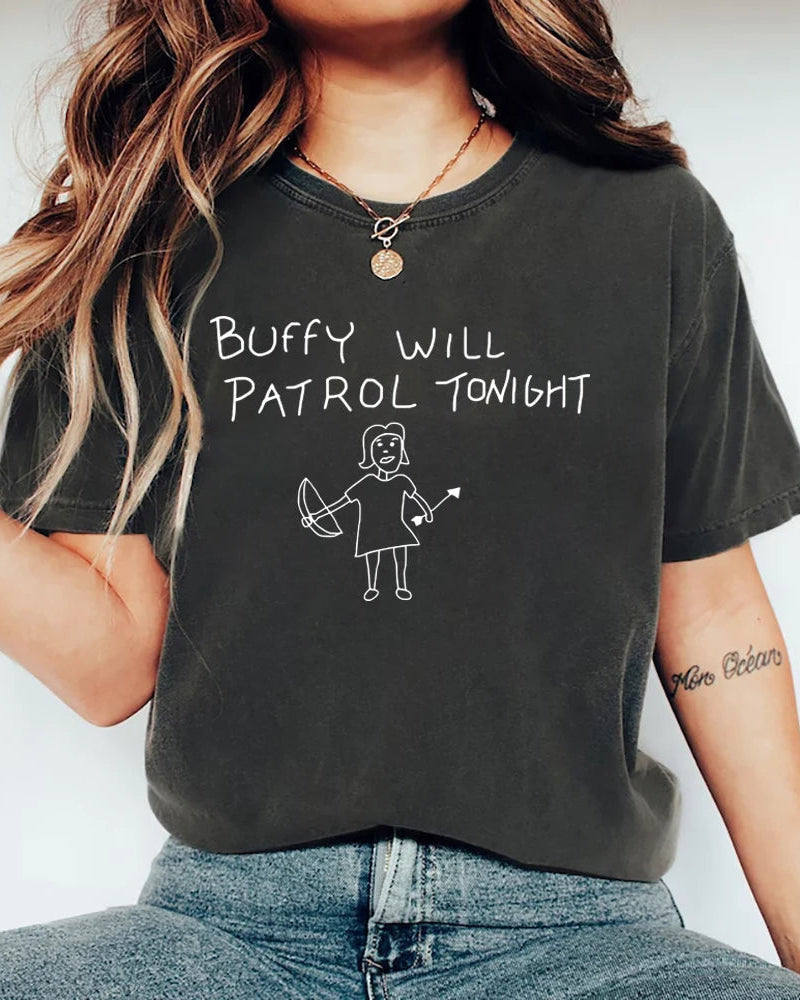 Casual Crew-Neck Printed T-Shirt