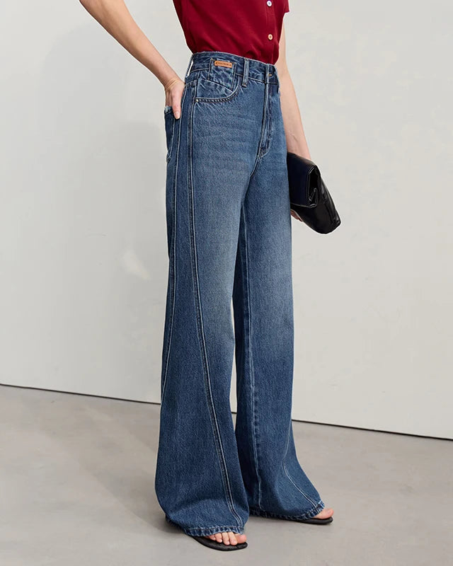 Retro Loose Cotton Flared Jeans