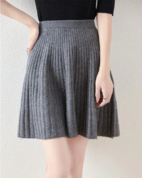 Wavy High-Waisted Sweet Knit Wool Mini Skirt