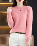 Mink Cashmere Crew Neck Knitted Sweater